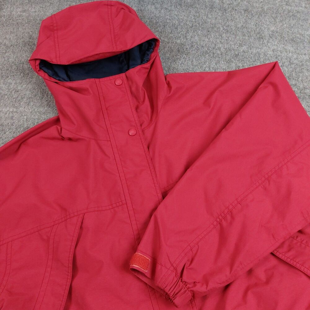 Vintage Eddie Bauer Jacket Womens Medium Red Gore-Tex Full Zip Hooded Outdoor